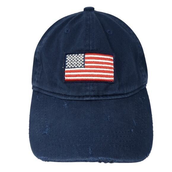 American Flag Slideback Hat Blue One Size Adjustable Solid Old Navy - Picture 1 of 9